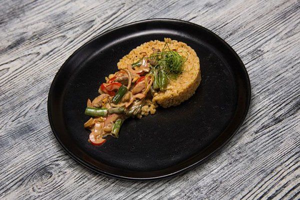 Булгур с бефстроганов - Мястория
