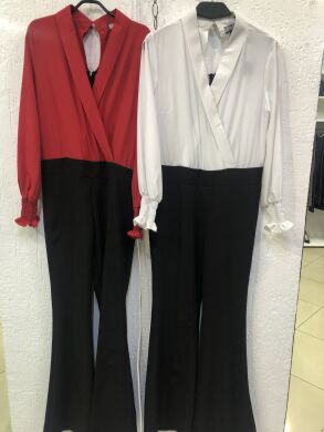 Женский комбинезон клеш - XL - красный верх