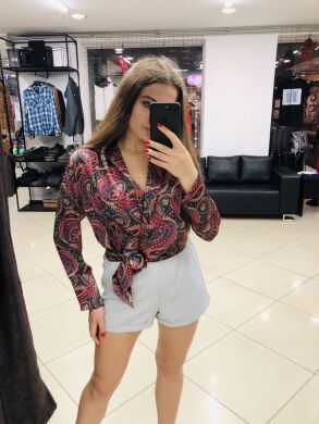 Женская блуза яркий цветочный принт
