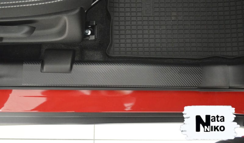 Накладки на внутренние карбон пороги Nataniko для Fiat Linea FL 2012- | ДекорАвто