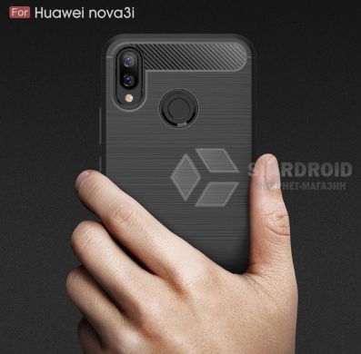 Силиконовый чехол Hybrid Carbon для Huawei P Smart Plus - Black
