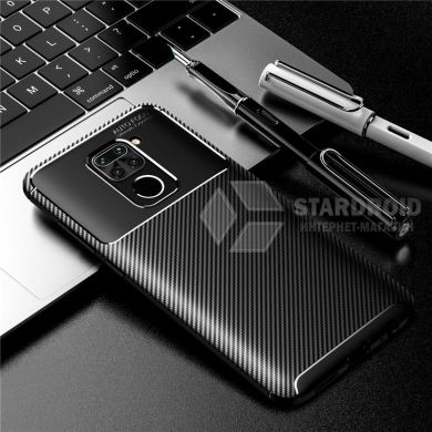 Защитный чехол Ipaky Premium Carbon для Xiaomi Redmi Note 9 / Redmi 10X (4G)