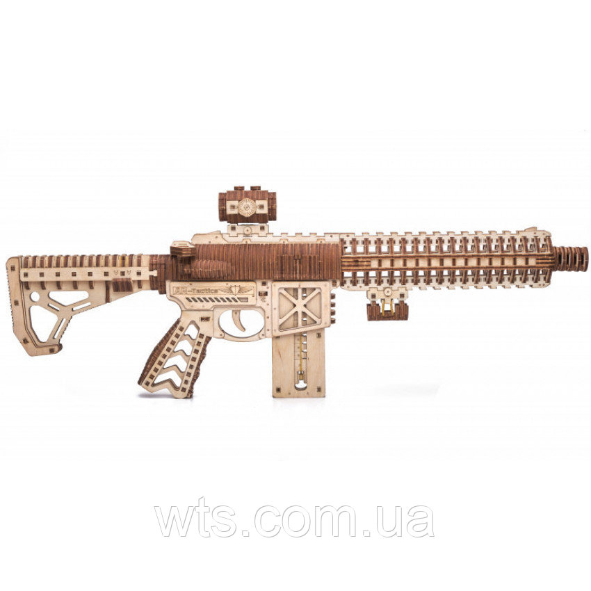 Штурмовая винтовка AR-T (М16) (496 деталей) Wood Trick - механический 3д пазл