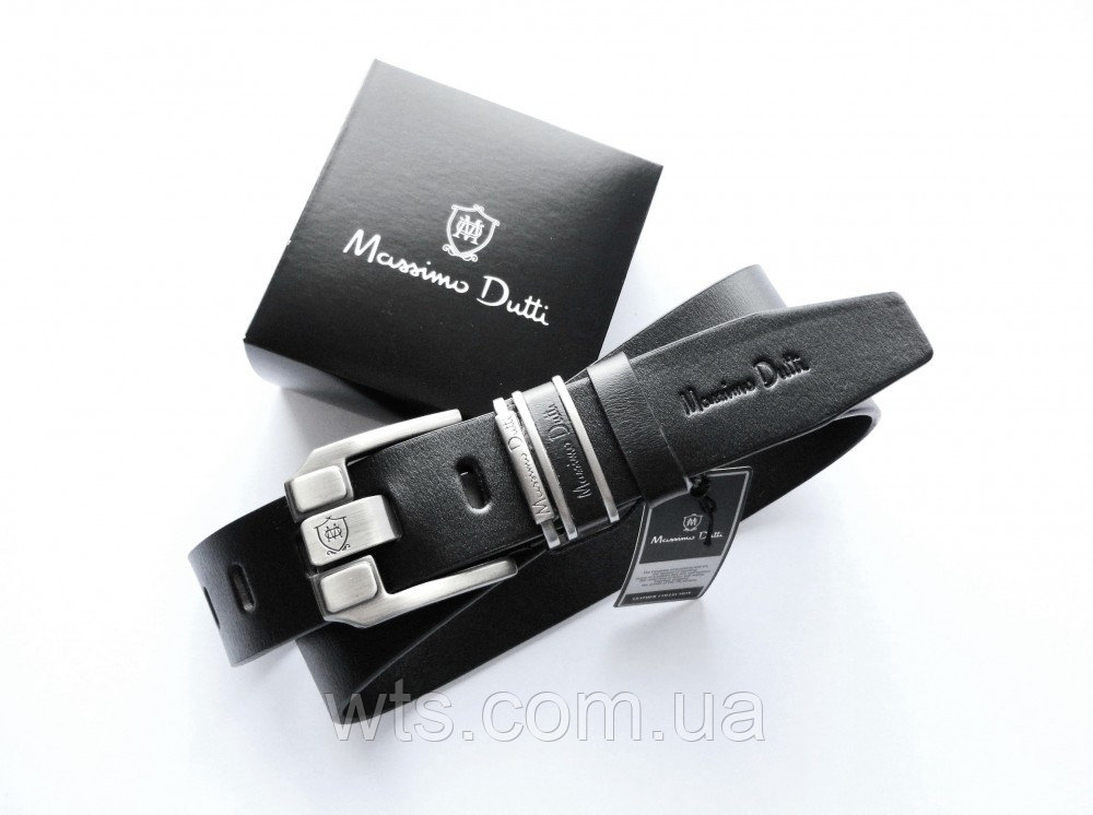 Мужской кожаный ремень Massimo Dutti black