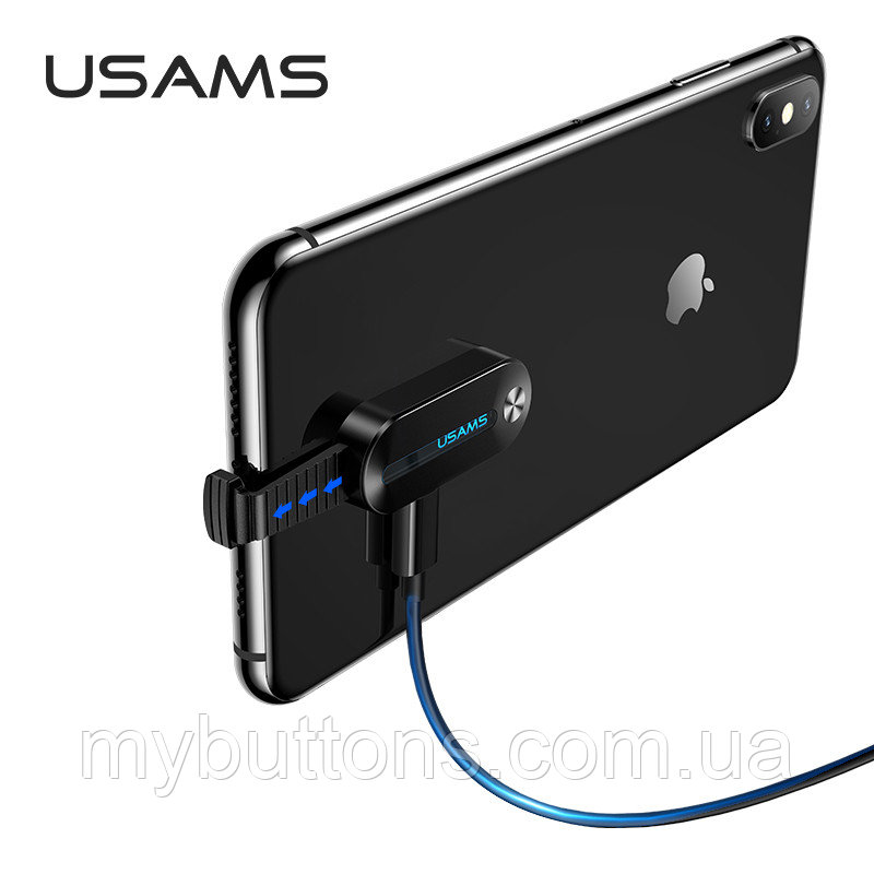 Переходник USAMS Lightning to 3.5mm+Lightning Adapter With LED Light US-SJ358 AU10 2A
