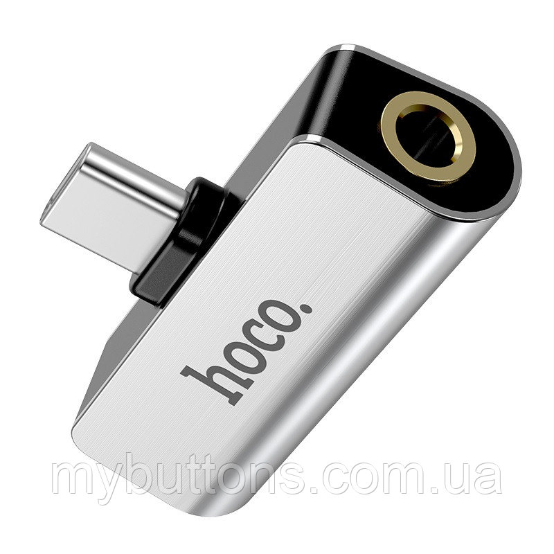 Переходник Hoco Type-C to 3,5mm audio/Type-C charging LS26 |1.5A|