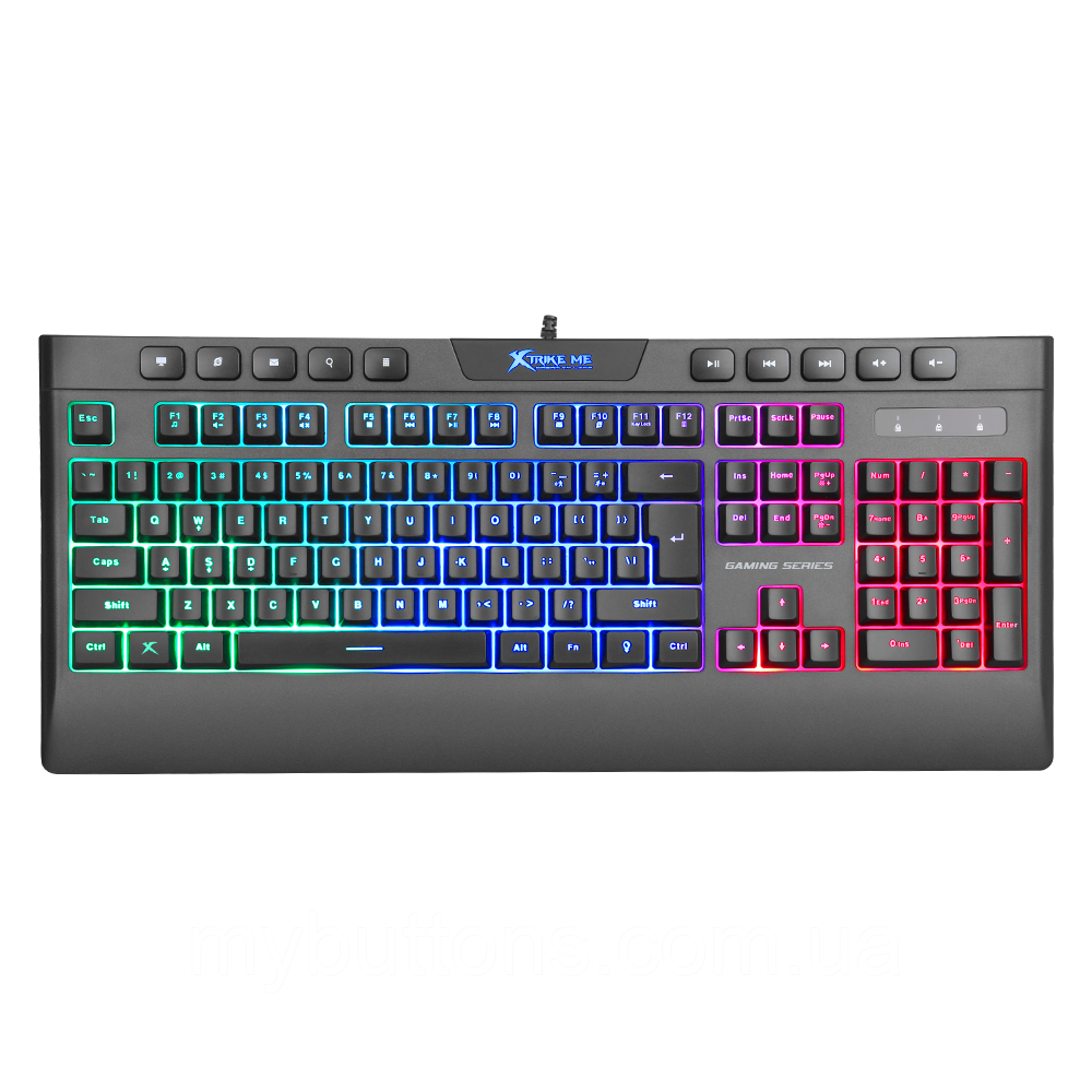 Игровая мембранная клавиатура с подсветкой XTRIKE ME Gaming KB-508 (Англ раскладка)