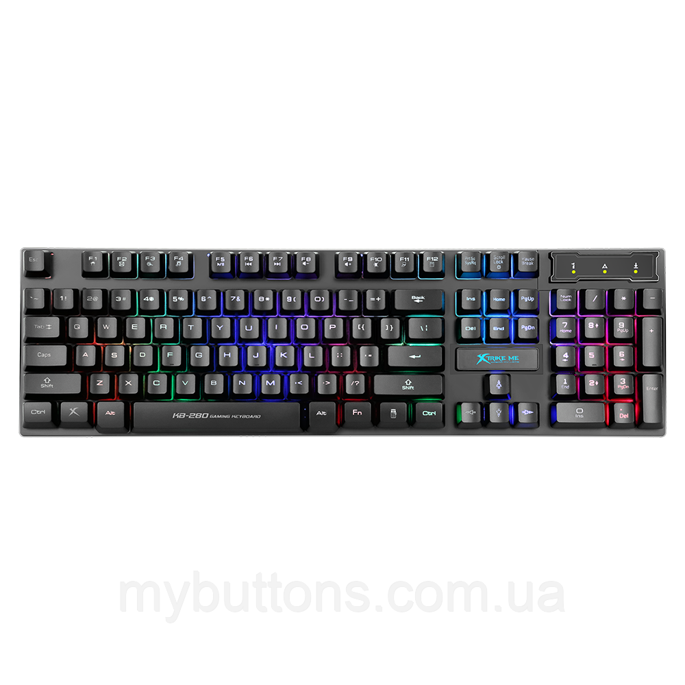 Игровая мембранная клавиатура с подсветкой XTRIKE ME Gaming KB-280 (Англ раскладка)
