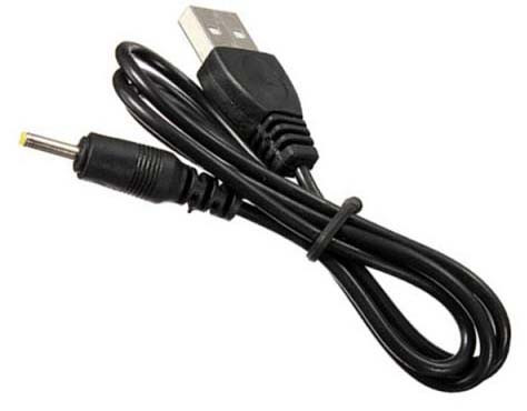 Шнур питания от USB на 2.5x0.7 1m Черный