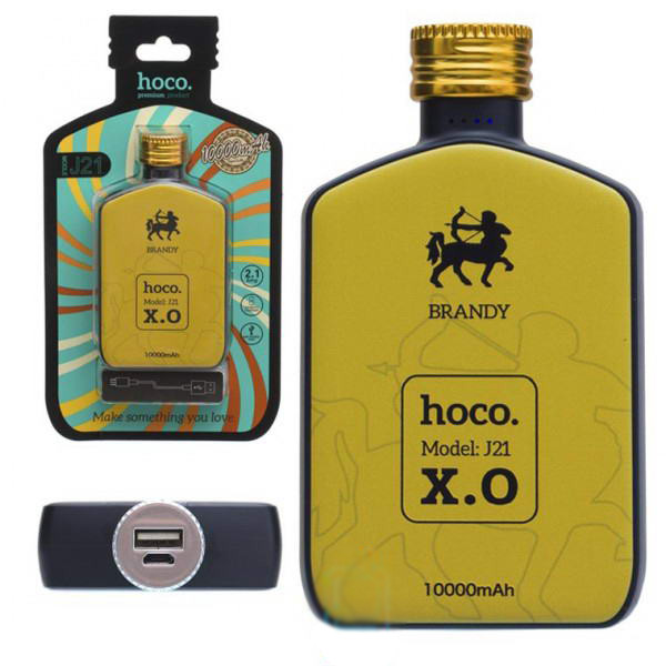 Внешние аккумуляторы (Power Bank) Hoco J21 Vintage Wine 10000mAh Оригинал Brandy Желтый