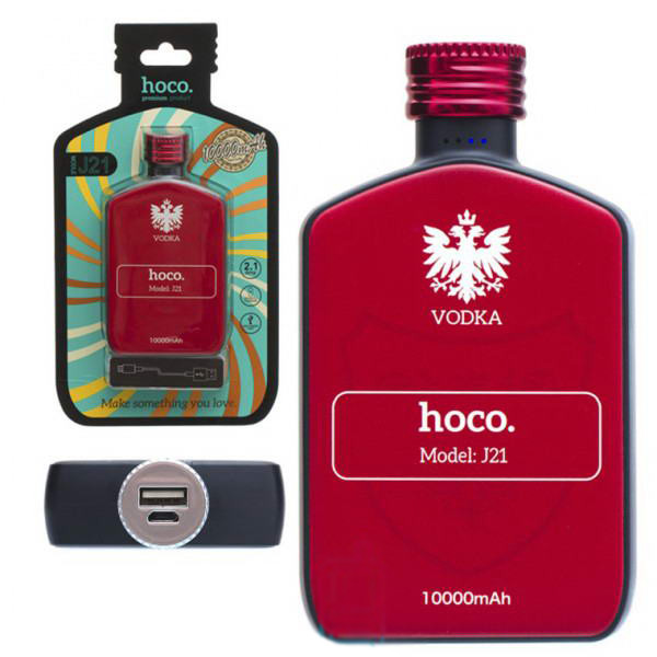 Внешние аккумуляторы (Power Bank) Hoco J21 Vintage Wine 10000mAh Оригинал Vodka Красный