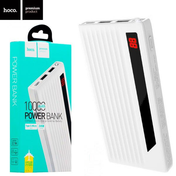 Внешние аккумуляторы (Power Bank) Hoco J27 Treasure 10000mAh Оригинал Белый