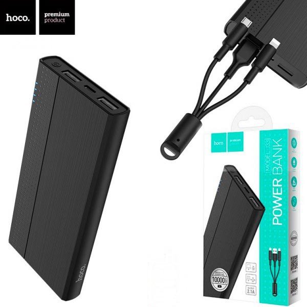 Внешние аккумуляторы (Power Bank) Hoco J33 Cool Freedom 10000mAh Оригинал Черный