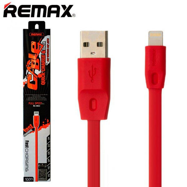 Кабель USB Apple Remax FullSpeed RC-001i Lightning 1m Красный