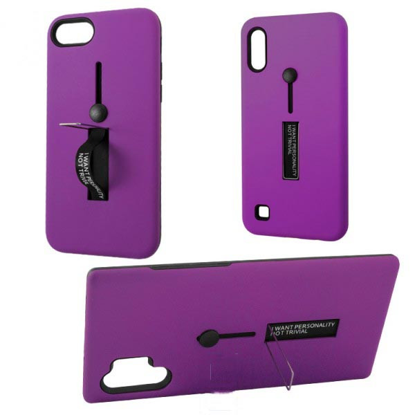 Чехол противоударный Metal Kickstand Soft Touch с держателем Apple iPhone 6, 6S Фиолетовый