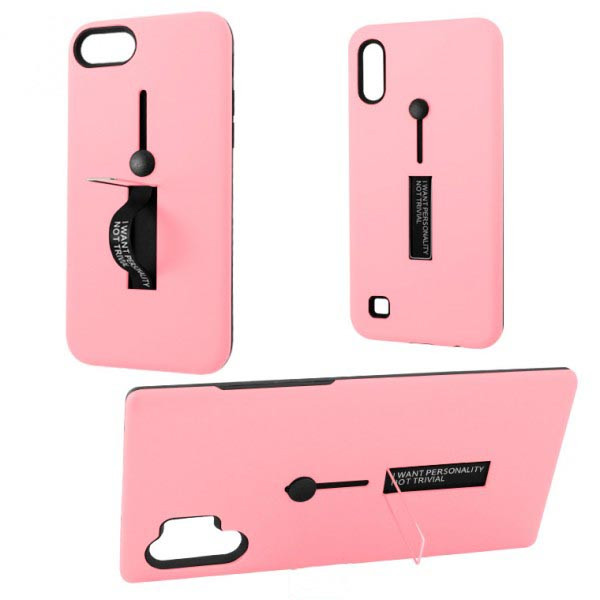 Чехол противоударный Metal Kickstand Soft Touch с держателем Apple iPhone 7, 8 Розовый