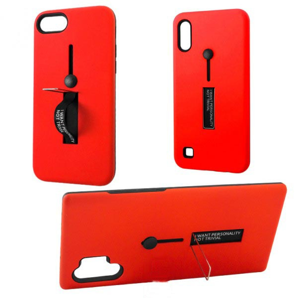 Чехол противоударный Metal Kickstand Soft Touch с держателем Apple iPhone X, XS Красный