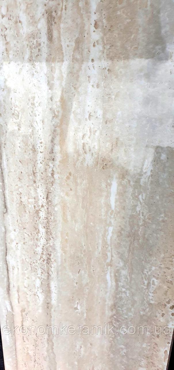 Шикарная керамическая плитка для стен Travertine B 250х750мм Настенный кафель под камень Травертин