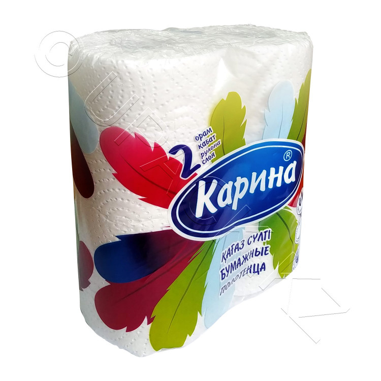 Полотенце бумажное 2сл 22x13см белое 2рл/уп Карина