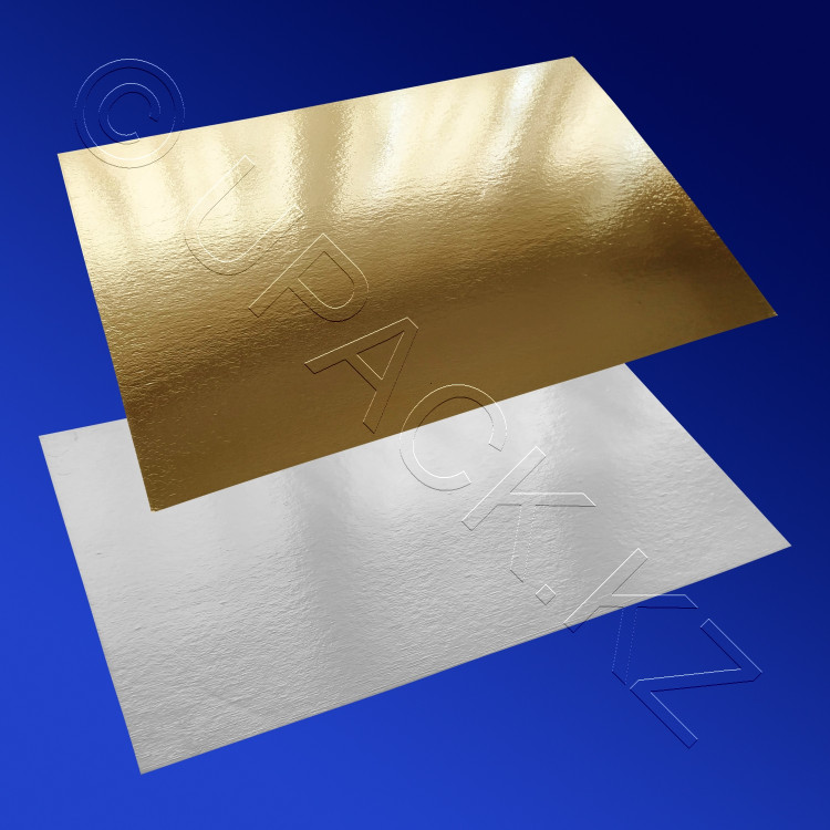 Подставка п/торт 40,0х60,0смх1,8мм золотистая/белая прям