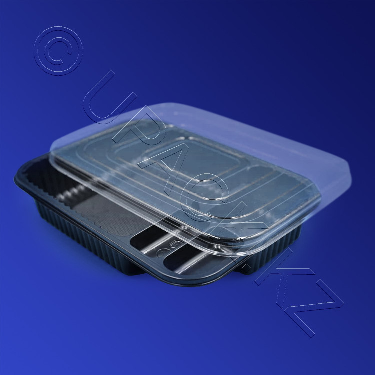 Контейнер для суши 4-секц PS/PVC 21,0х15,2х4,0см с крышкой 500 шт/кор