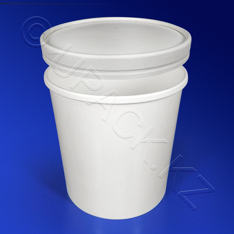 Супница белая/ламинир 760мл ECOSOUP d9,0см h11см с крышкой картон 26W