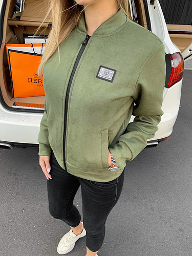 Женская куртка замшевая Philipp Plein Green