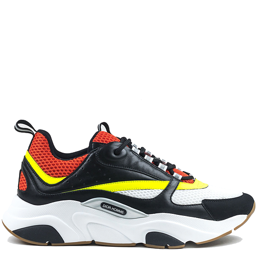 Кроссовки Dior Homme B22 Calfskin Trainer Black Red Yellow