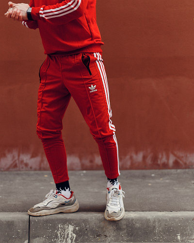 Мужские Спортивные штаны в стиле Adidas Stitch красные