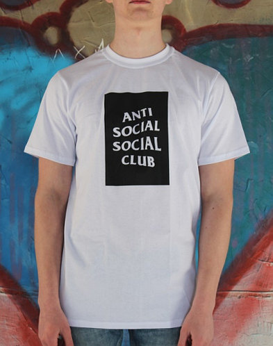 Мужская Белая футболка Аnti Social Social Club