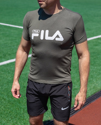 Мужская футболка Fila,Хаки