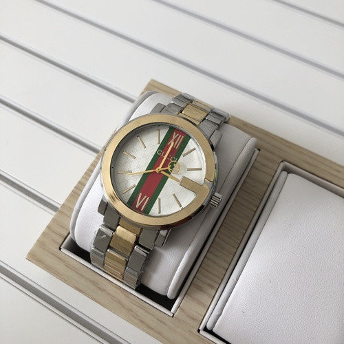 Женские часы Gucci Silver-Gold-White