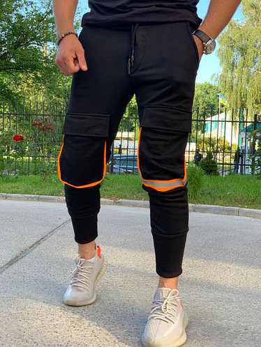 Спортивные штаны мужские,Black/Orange