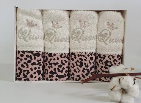 Набор полотенец Maison D'or 4 шт Queen 30x50 Ecru - Rose Color