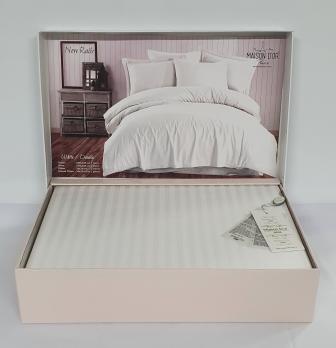 Постельное белье Maison D'or сатин страйп 200х220 Rails White