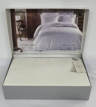 Постельное белье Maison D'or сатин жаккард 200х220 Mirabella White