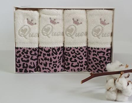 Набор полотенец Maison D'or 4 шт Queen 30x50 Ecru - Dark Lilac