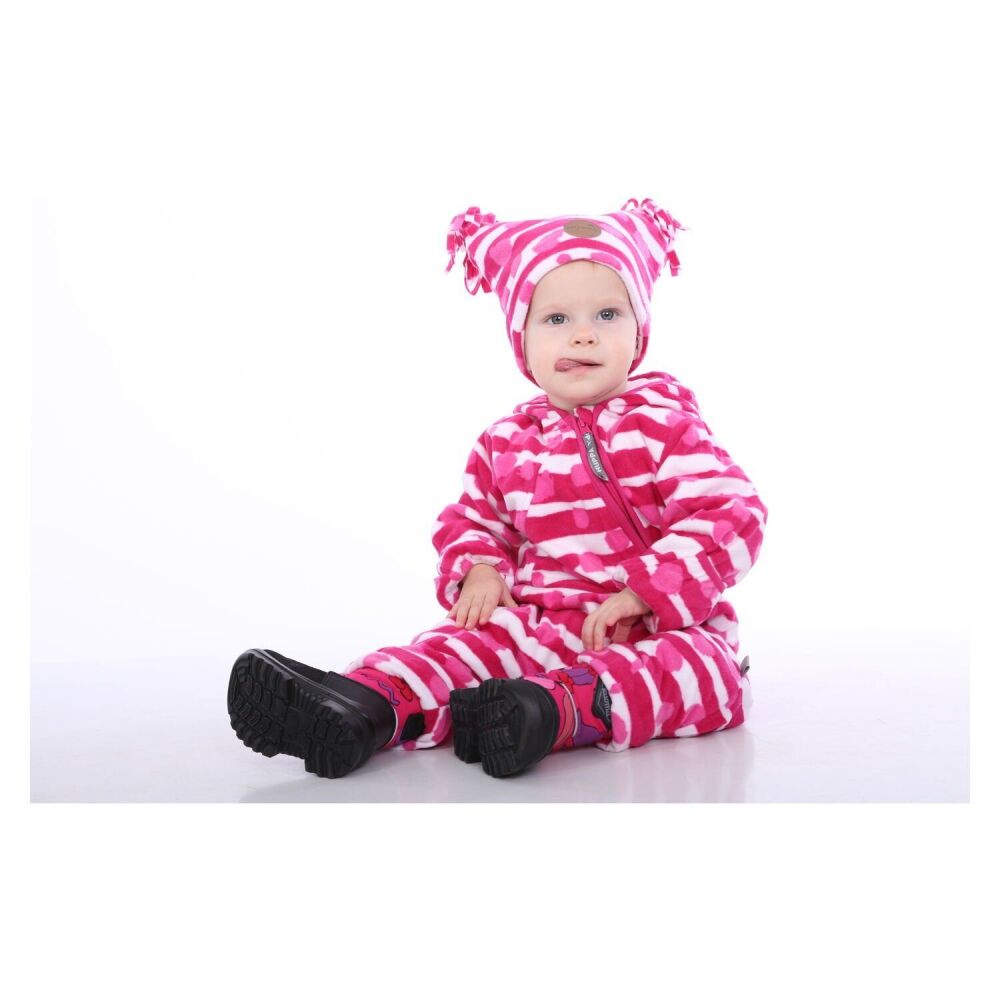 Флисовая шапка, двухслойная WILLIAM fuchsia pattern HUPPA