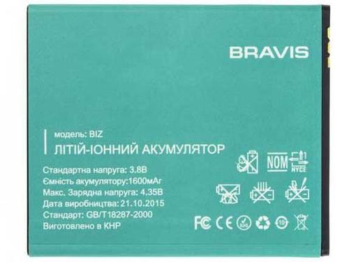 Аккумулятор к телефону Bravis Biz 1600mAh