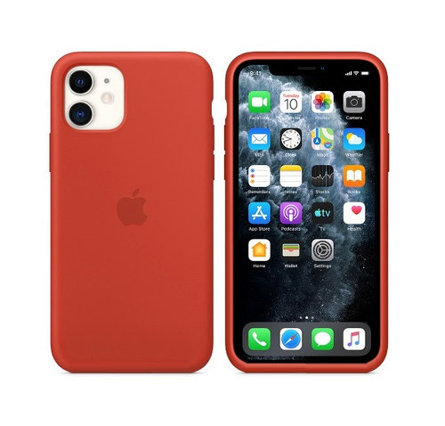 Чехол накладка xCase для iPhone 11 Silicone Case Full оранжевый