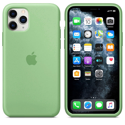 Чехол накладка xCase для iPhone 11 Pro Max Silicone Case салатовый