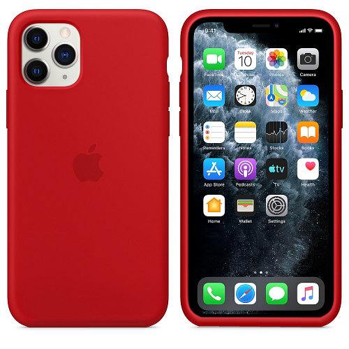 Чехол накладка xCase для iPhone 11 Pro Max Silicone Case красный