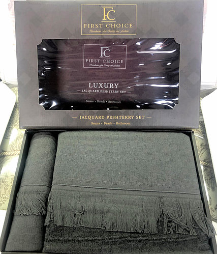 Набор полотенец First Choice Jacquard Judy Leylak 90*170 см,50*90 см темно серый