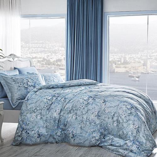 Комплект постельного белья Tivolyo Home Mirage сатин 220-200 см голубой