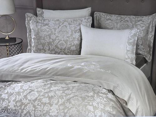 Комплект постельного белья Tivolyo Home Fortuny лен сатин 220-200 бежевый