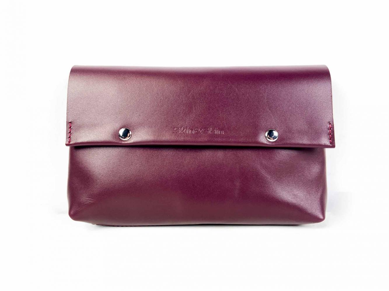 Кожаная поясная сумка Crossbody Bag L бордовая