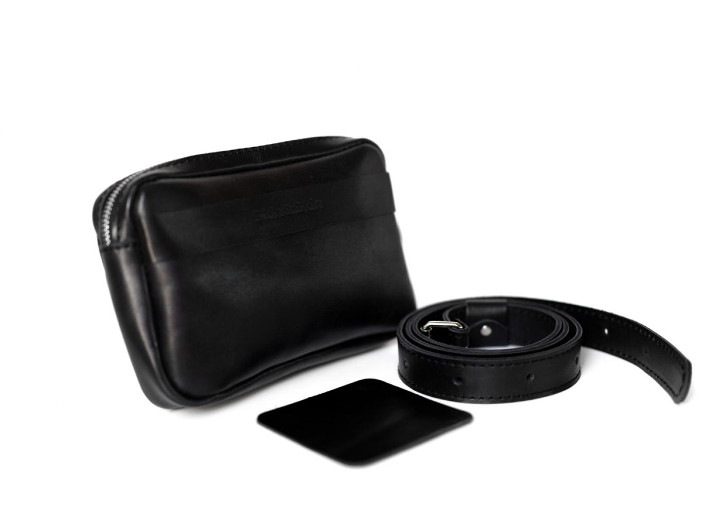 Кожаная поясная сумка Go Bag черная
