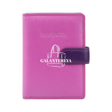 Кожаная обложка для паспорта Visconti RB75 - Sumba (berry multi)