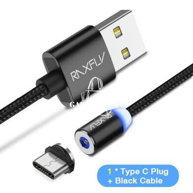 Магнитный кабель для зарядки RAXFLY LED Magnetic RAX118554 Type-C black