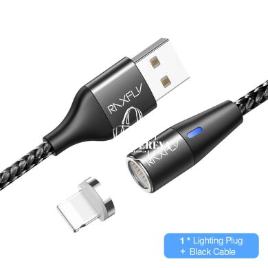 Магнитный кабель RAXFLY 3А быстрая зарядка, передача данных RX180494 Lightning black